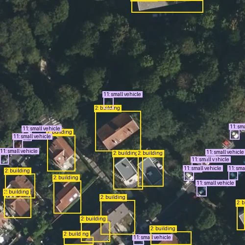 Exemples d'images du dataset avec les classes annotés.